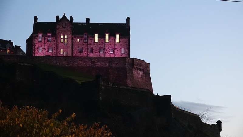 Our Visit Edinburgh Castle 6 5* Hotels Scotland, view at dusk Barony House 5 Star Guest House